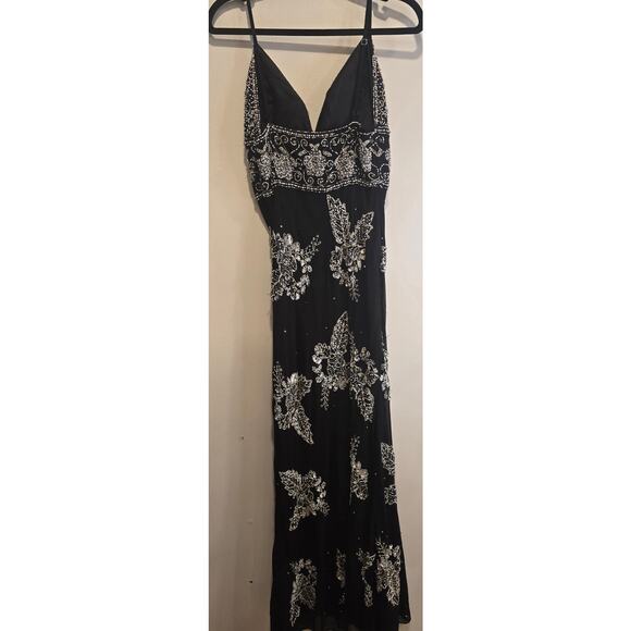 Camille Beautiful Black Beaded Long Dress Size S- Preloved - Picture 5 of 10